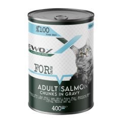 Ewox Tahılsız Somonlu Parça Etli Yetişkin Kedi Konservesi 400 Gr