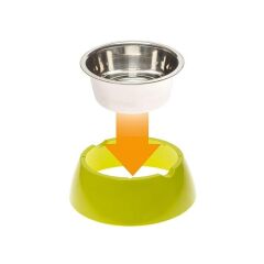 Ferplast Jolie Kedi ve Köpekler için Çelik Mama ve Su Kabı Yeşil 500 ml S