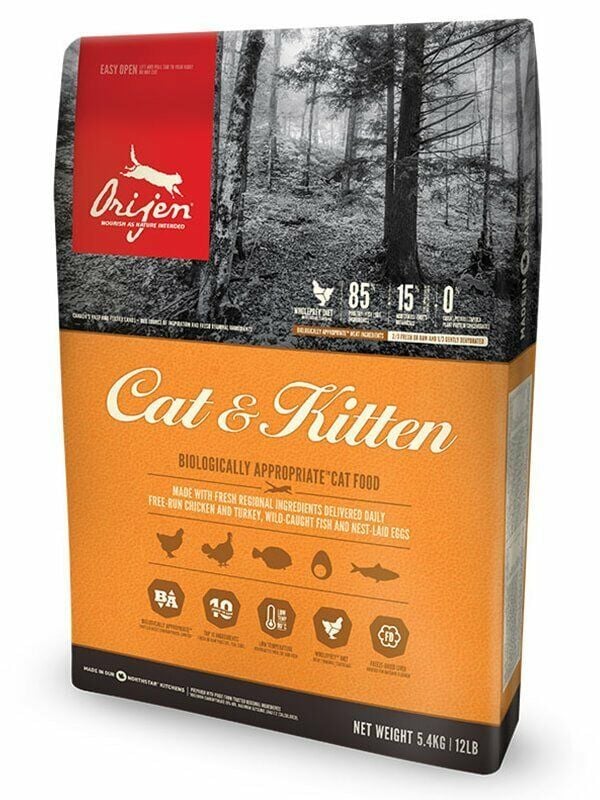 Orijen Kitten Tahılsız Tavuklu Yavru ve Yetişkin Kedi Maması 1.8 Kg