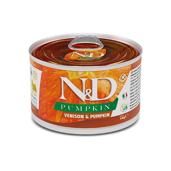 N&D Pumpkin Geyik ve Balkabaklı Mini Irk Konserve Yaş Köpek Maması 140 Gr