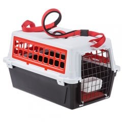 Ferplast Atlas 20 Askılı Kedi ve Köpek Taşıma Çantası Siyah/Turuncu 37x58x32 Cm
