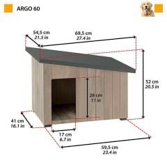 Ferplast Argo 60 Ahşap Köpek Kulübesi