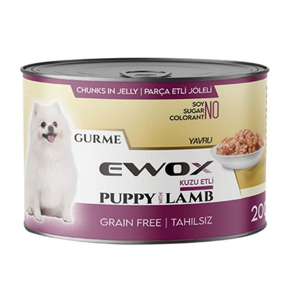 Ewox Gurme Puppy Kuzu Etli Parça Etli Tahılsız Yavru Kopek Konservesi 200 Gr