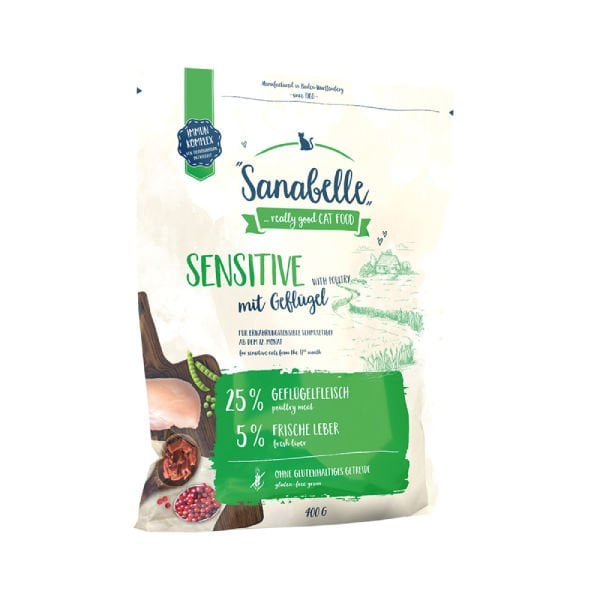 Sanabelle Sensitive Tahılsız Kümes Hayvanlı Yetişkin Kedi Maması 400 Gr