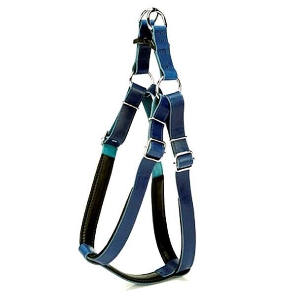 Doggie Fırstclass Deri Ronın Köpek Göğüs Tasması XxLarge Mavi 3x70-80 Cm