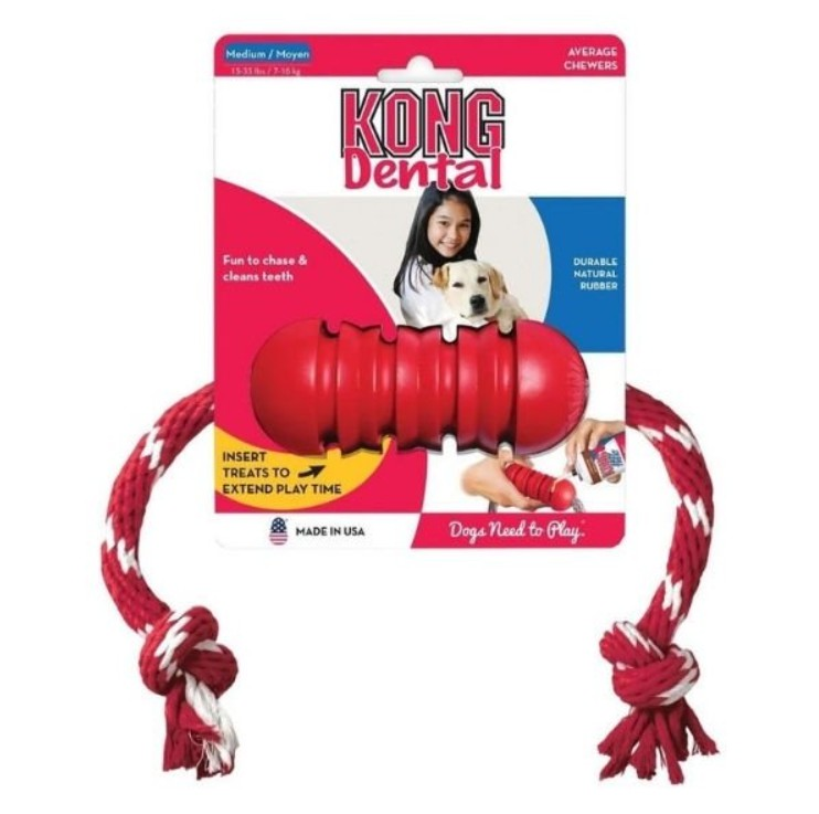 Kong Dental Diş Temizliği Sağlayan İp Sallantılı Köpek Oyuncağı S