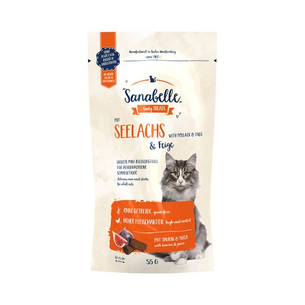 Sanabelle Snack Kömür Balığı ve İncirli Kedi Ödül Maması 55 Gr