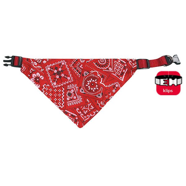 Karlie Bandanalı Köpek Boyun Tasması Kırmızı 22-35 Cm