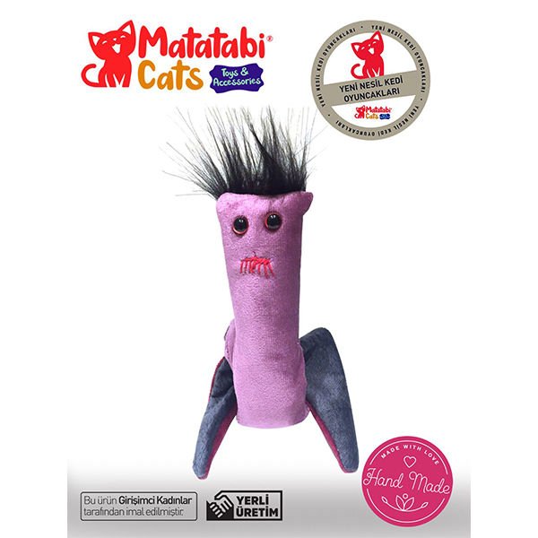 Matatabi Cats Sticky Peluş Kedi Oyuncağı Mor 30 Cm