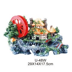 Dophin King Aksesuar Akvaryum Dekoru Kayıp Dağ Evi Çarklı 29x14x17.5 Cm