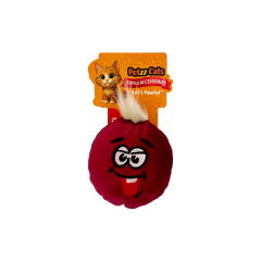 PetzzCats Mino Matatabi ve Çıngırak Sesli Peluş Kedi Oyuncağı Bordo 13x11 Cm