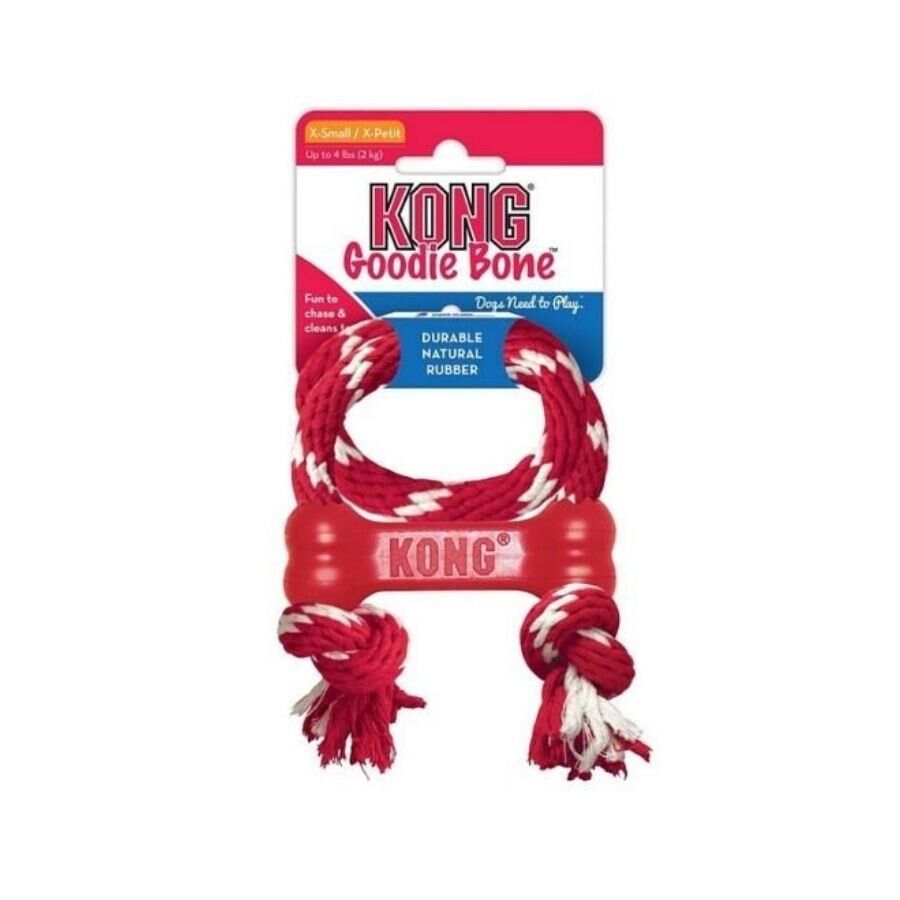 Kong Goodie Bone Kemik Şeklinde İp Sallantılı Çok Amaçlı Köpek Oyuncağı XS