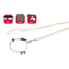 Karlie Yavru Köpek Boyun ve Uzatma Tasması Takımı Mavi 10-35 Cm
