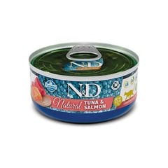 N&D Natural Tuna Balıklı ve Somonlu Konserve Yaş Kedi Maması 1 Adet 140 Gr