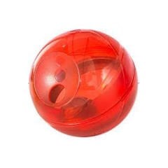 Rogz Toyz Tumbler Yavaş Besleme Ödül Hazneli Köpek Oyun Topu Kırmızı 12 Cm