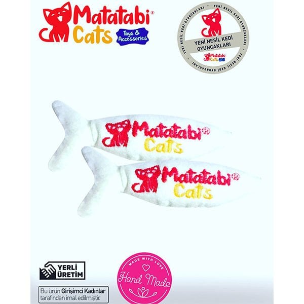 Matatabi Cats Ahşap Saplı Jr Fish Balıklı Kedi Oltası 50x70 Cm