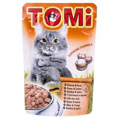 Tomi Kaz Eti ve Ciğerli Pouch Yetişkin Konserve Kedi Maması 100 Gr
