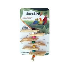 Euro Bird Süpürge Otu Askılı Boncuklu Kuş Oyuncağı Renkli
