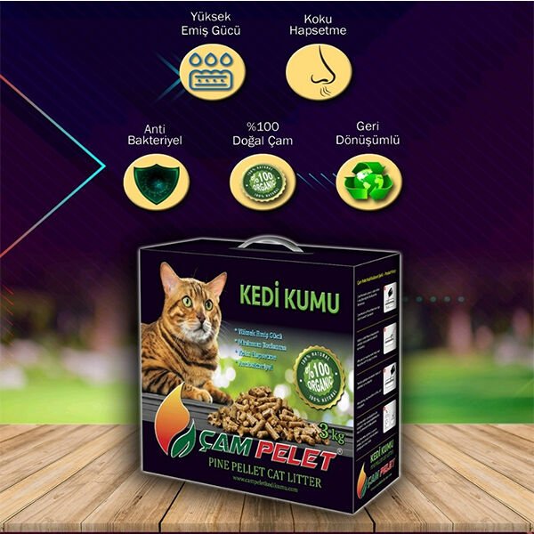 Çam Pelet  Doğal Kedi Kumu 12 Lt