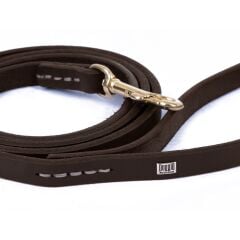 Doggie Yağlı Deri Eğitim Köpek Gezdirme Tasması Medium Kahverengi 1.1x180 Cm
