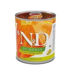 N&D Pumpkin Yaban Domuzu Elmalı ve Balkabaklı Mini Irk Konserve Yaş Köpek Maması 285 Gr