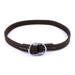 Doggie Yağlı Deri Boğma Köpek Eğitim Boyun Tasması Medium Kahverengi 2x50-60 Cm