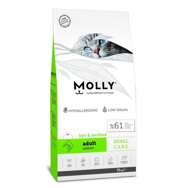 Molly Düşük Tahıllı Hipoalerjenik Somonlu Kısırlaştırılmış Kedi Maması 15 Kg
