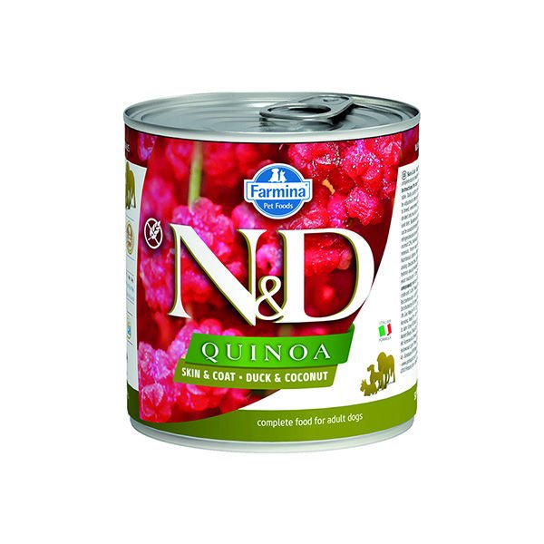 N&D Quinoa Ördekli ve Hindistan Cevizli Konserve Yaş Köpek Maması 285 Gr