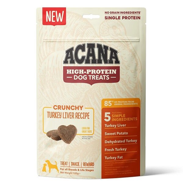 Acana Crunchy Yüksek Proteinli Hindili Köpek Ödülü 100 Gr
