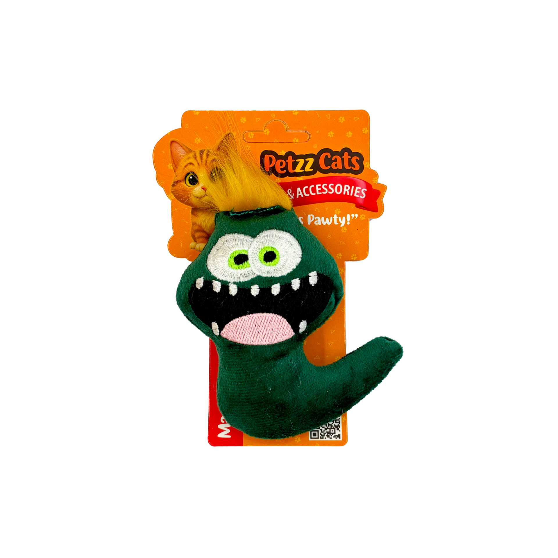 PetzzCats Beauty Matatabi ve Çıngırak Sesli Peluş Kedi Oyuncağı Yeşil 11x9 Cm