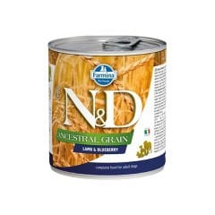 N&D Ancestral Grain Tahılsız Kuzu Etli ve Yaban Mersinli Konserve Yaş Köpek Maması 285 Gr