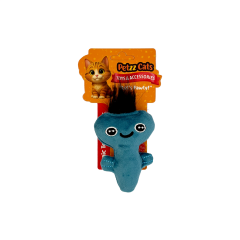 PetzzCats Axe Matatabi ve Çıngırak Sesli Peluş Kedi Oyuncağı Mavi 13x7 Cm