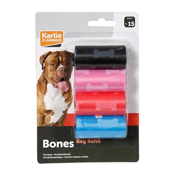 Karlie Dışkı Toplama Poşeti Kemik Desenli 3 Rulo 15 Adet