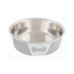 Trixie Köpek Mama Su Kabı Paslanmaz Çelik Beyaz/Gri 1.4 Lt 21 Cm