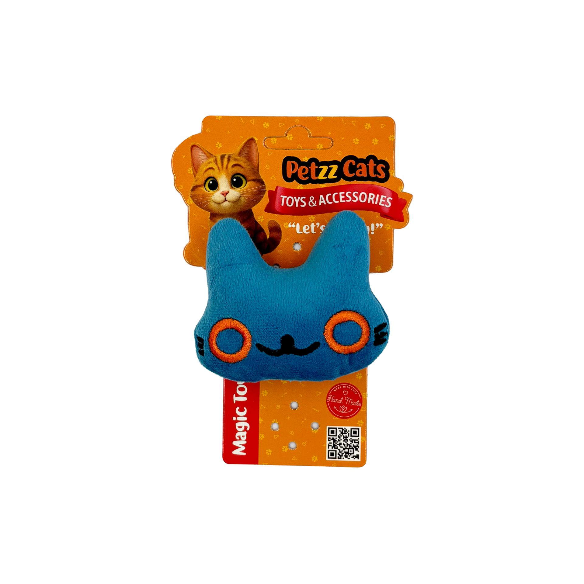 PetzzCats Caty Matatabi ve Çıngırak Sesli Peluş Kedi Oyuncağı Mavi 8x8 Cm