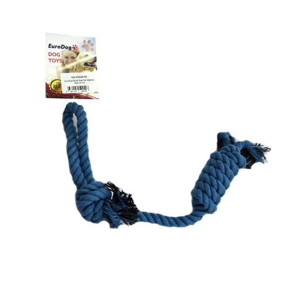 Euro Dog Köpek Diş İpi 1 Düğümlü Rulo Mavi 45 Cm