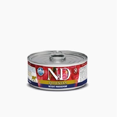 N&D Quinoa Weight Management Kuzulu Kedi Konservesi 80 Gr