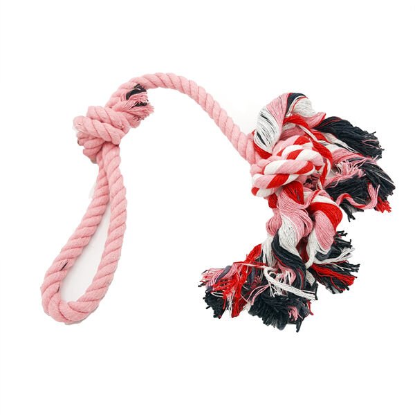 Euro Dog Püskül Uzun Halat Köpek Oyuncağı Pembe 60 Cm