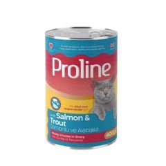 Proline Sos İçinde Et Parçacıklı Somonlu ve Alabalıklı Yetişkin Konserve Kedi Maması 400 Gr
