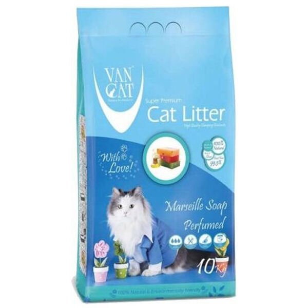 Vancat İnce Taneli Marsilla Sabun Kokulu Kedi Kumu 10 Kg