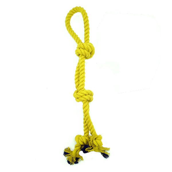 Euro Dog Dört Düğüm Kalın Diş İpi Köpek Oyuncağı Sarı 65 Cm