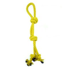 Euro Dog Dört Düğüm Kalın Diş İpi Köpek Oyuncağı Sarı 65 Cm