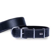 Doggie Dayanıklı Deri Köpek Boyun Tasması Large Siyah 4x57-65 Cm