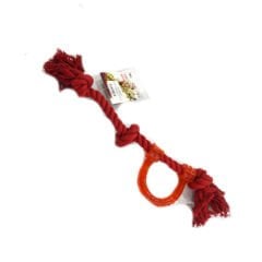 Euro Dog Köpek Diş İpi Plastik Saplı 3 Düğümlü Kırmızı 45 Cm
