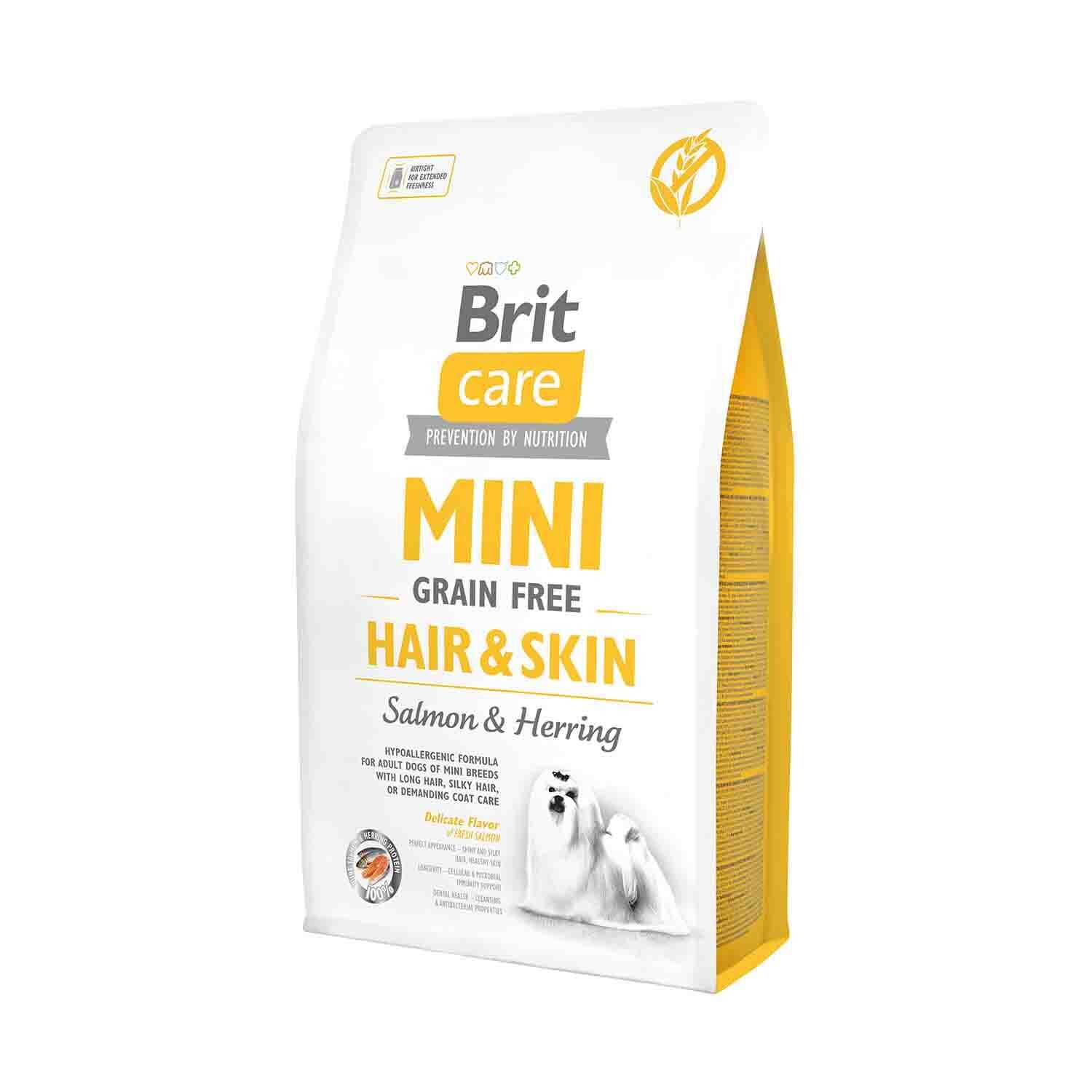 Brit Care Hair&Skin Somonlu Tahılsız Mini Irk Yetişkin Köpek Maması 7 kg