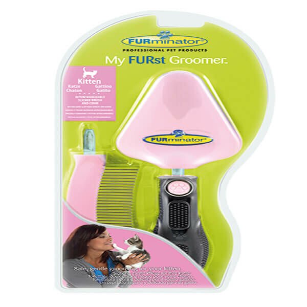 Furminator Yavru Kediler İçin Tüy Alıcı ve Kısaltıcı 2 Adet Tarak Seti
