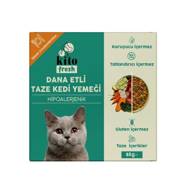 Kito Fresh Kuzu Etli Hipoalerjenik Taze Kedi Yemeği 85 Gr