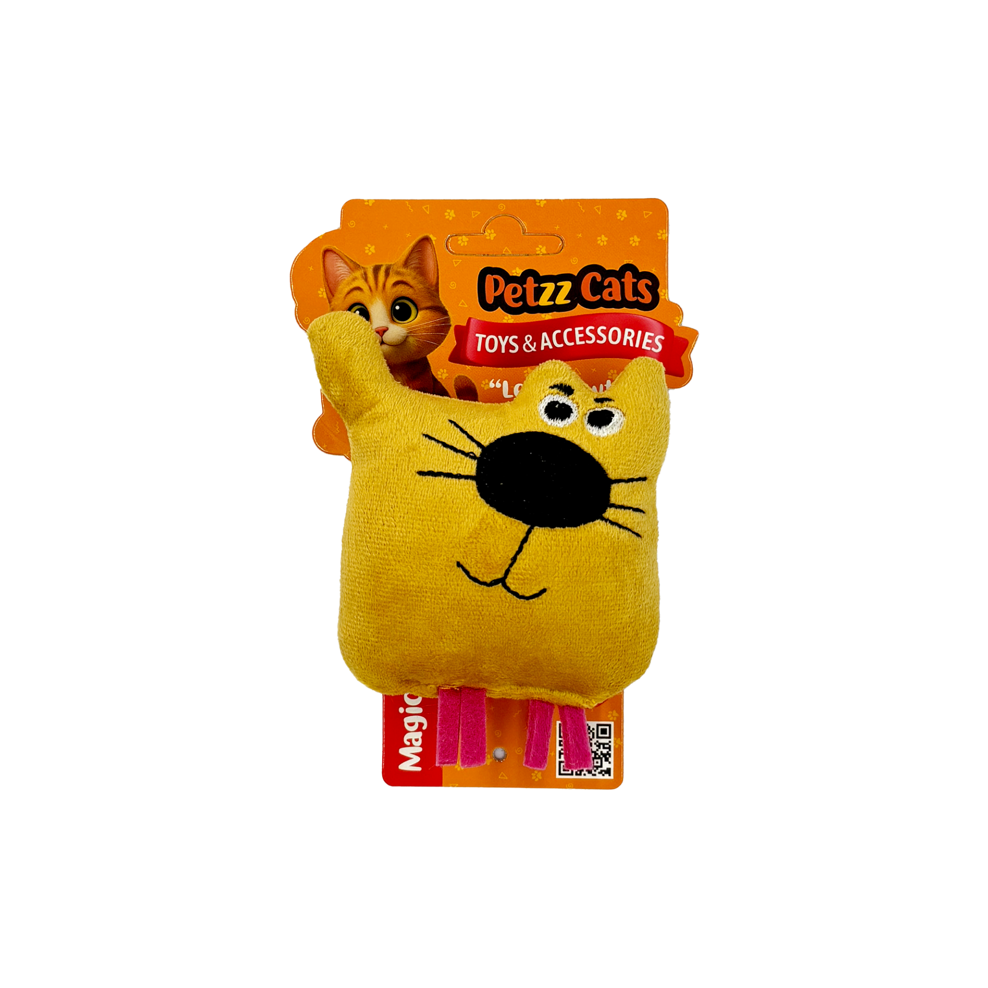 PetzzCats Kedy Matatabi ve Çıngırak Sesli Peluş Kedi Oyuncağı Sarı 10x7 Cm