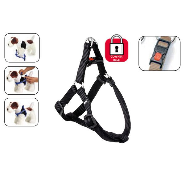 Karlie Kilitli Köpek Göğüs Tasması Xsmall Siyah 20-35 Cm