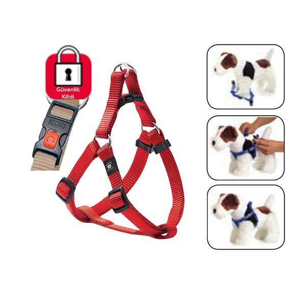 Karlie Kilitli Köpek Göğüs Tasması Large Kırmızı 60-90 Cm